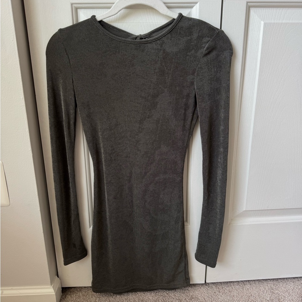 Olive Green Long Sleeve Dress